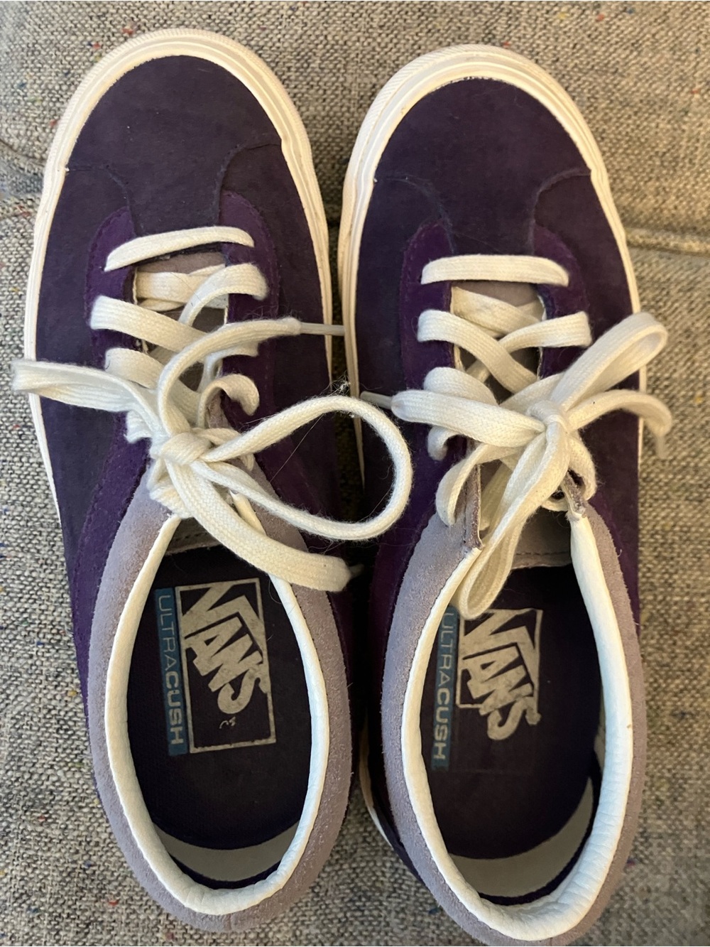 Vans Purple Suede Low-Top Sneakers with White Accents